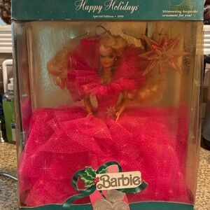 Happy Holidays Barbie 1990 Special Edition in Vibrant Pink Gown